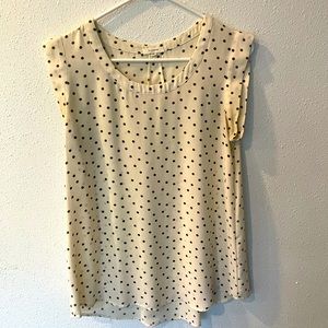 Polkadot, black, and white shirt